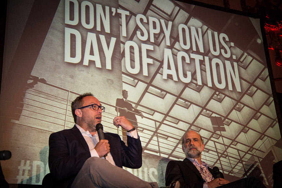 Don’t Spy On Us: Day of Action, Shoreditch Town Hall, June 7, Jimmy Wales and Bruce Schneier